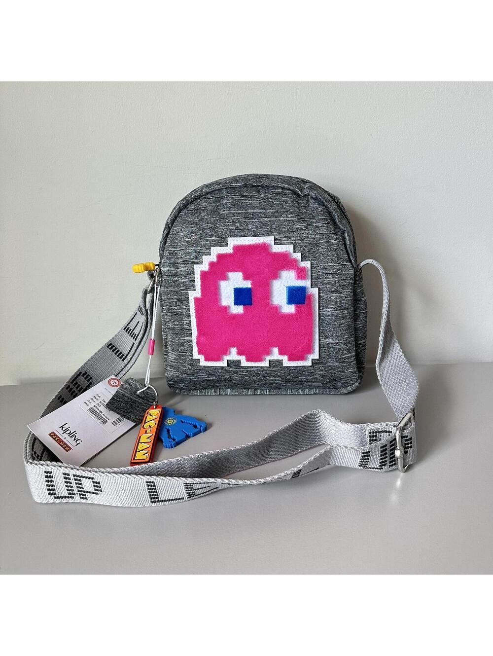 Kipling x Pac-man Zio Crossbody Bag Melange Jersey NWT